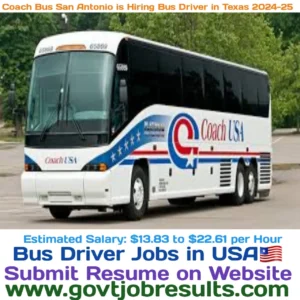 Coach Bus San Antonio is Hiring Bus Driver in Texas USA 2024-25