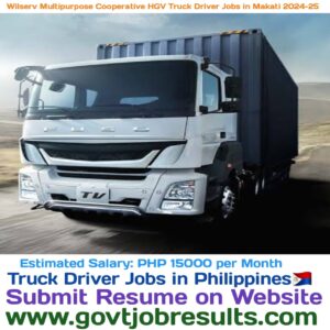 Wilserv Multipurpose Cooperative HGV Truck Driver Jobs in Makati 2024-25