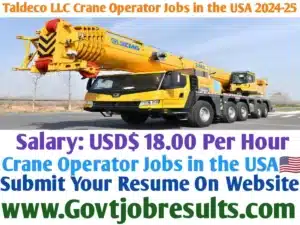 Taldeco LLC Crane Operator Jobs in the USA 2024-25