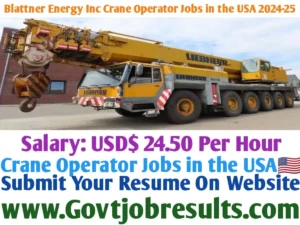 Blattner Energy Inc Crane Operator Jobs in the USA 2024-24