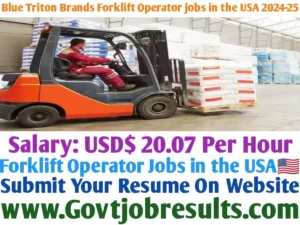 Blue Triton Brands Forklift Operator Jobs in the USA 2024-25