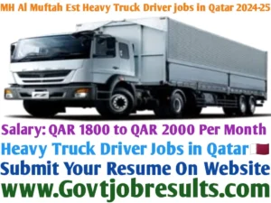 MH Al Muftah Est Heavy Truck Driver Jobs in Qatar 2024-25