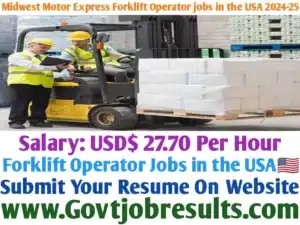 Midwest Motor Express Forklift Operator Jobs in the USA 2024-25
