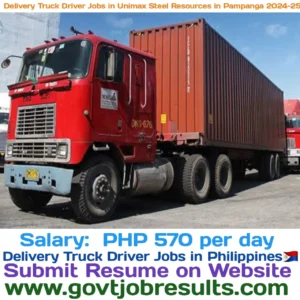 Delivery Truck Driver Jobs in Unimax Steel Resources in Pampanga 2024-25