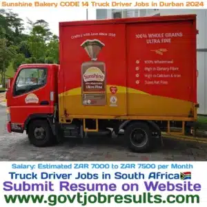 Sunshine Bakery CODE 14 Truck Driver Jobs in Durban 2024