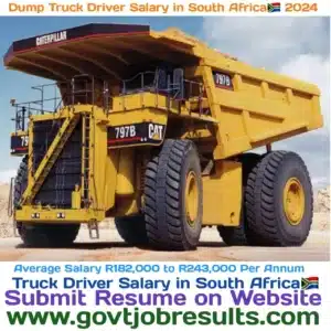 Dump Truck Driver Salary in South Africa 2024