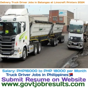 Delivery Truck Driver Jobs in Batangas at Linocraft Printers LLC 2024