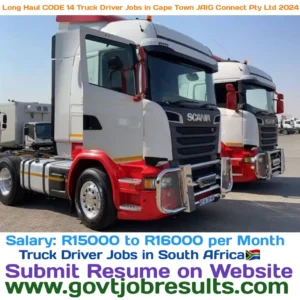 Long Haul CODE 14 Truck Driver Jobs in Cape Town JAIG Connect Pty Ltd 2024