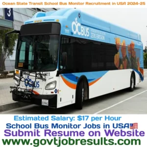 Ocean State Transit School Bus Monitor Recruitment in USA 2024
