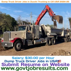 Dump Truck Driver Jobs in Zucchi Trucking in CA USA 2024