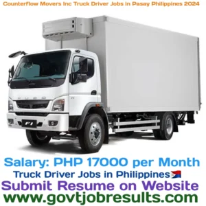 Counterflow Movers Inc Truck Driver Jobs in Pasay Philippines 2024