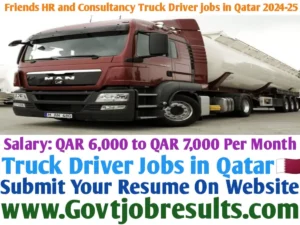 Friends HR and Consultancy Truck Driver Jobs in Qatar 2024-25