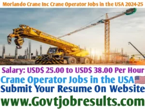 Morlando Crane Inc Crane Operator Jobs in the USA 2024-25