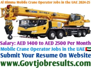 Al Himma Mobile Crane Operator Jobs in the UAE 2024-25
