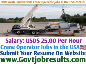 WIN Waste Innovations Crane Operator Jobs in the USA 2024-25