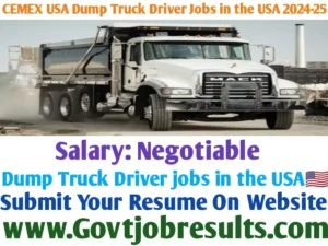 CEMEX USA Dump Truck Driver Jobs in the USA 2024-25