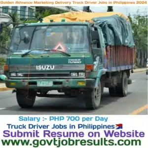 Golden Advance Marketing Delivery Truck Driver Jobs in Philippines 2024