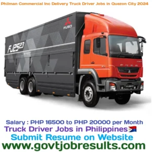 Philman Commercial Inc Delivery Truck Driver Jobs in Quezon City 2024
