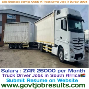 Elite Business Service CODE 14 Truck Driver Jobs in Durban 2024