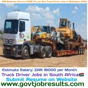 JSM Business Service CODE 14 Low Bed Truck Driver Jobs in Wellington 2024