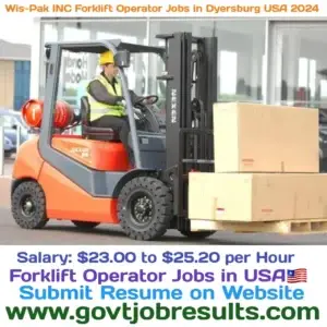 Wis-Pak INC Forklift Operator Jobs in Dyersburg USA 2024