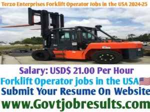Terzo Enterprises Forklift Operator Jobs in the USA 2024-25