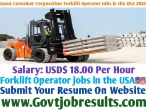 Hood Container Corporation Forklift Operator Jobs in the USA 2024