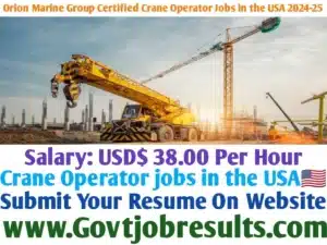 Orion Marine Group Certified Crane Operator Jobs in the USA 2024-25