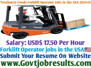 Treehouse Foods Forklift Operator Jobs in North Carolina in USA 2024