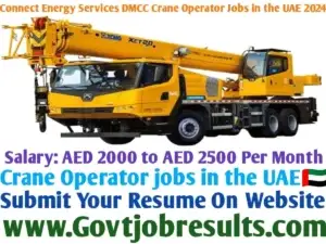 Connect Energy Services DMCC Crane Operator Jobs in the UAE 2024