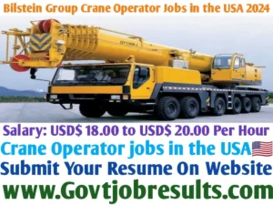 Bilstein Group Crane Operator Jobs in the USA 2024