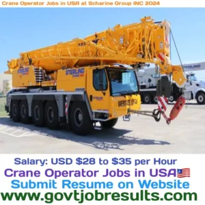 Crane Operator Jobs in USA At Scharine Group INC 2024