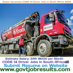 Enaex vacancies CODE 14 Driver Jobs in South Africa 2024