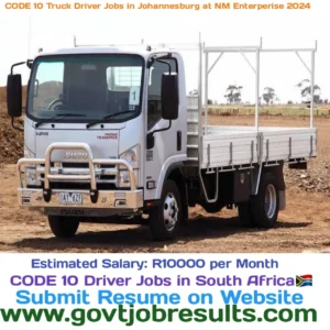 Code 10 Truck Driver jobs in Johannesburg at NM Enterprise in 2024