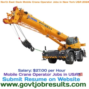 North-East Deck Mobile Crane Operator Jobs in New York USA 2024