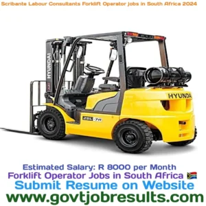 Scribante Labour Consultants Forklift Operator Jobs in South Africa 2024