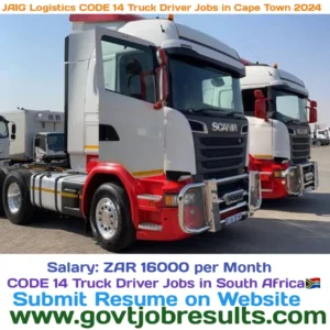 JAIG Logistics CODE 14 Truck Driver Jobs in Cape Town 2024