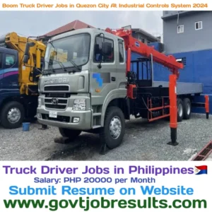 Boom Truck Driver Jobs in Quezon City at Industrial Controls Systems 2024