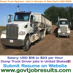 Dump Truck Operator Jobs in Georgia at New Earth USA 2024