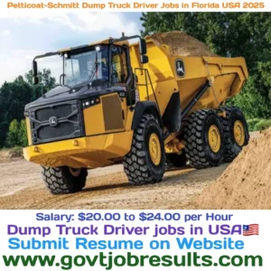 Petticoat-Schmitt Dump Truck Driver Jobs In Florida USA 2024