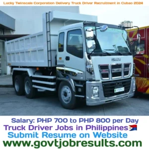 Lucky Twinscale Corporation Delivery Truck Driver Recruitment in Cubao 2024