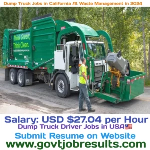 Dump Truck Jobs in California at Waste Management 2024