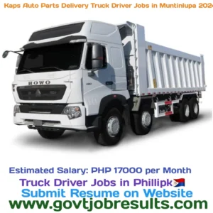 KAPS Auto Parts Delivery Truck Driver Jobs in Muntinlupa Philippines 2024