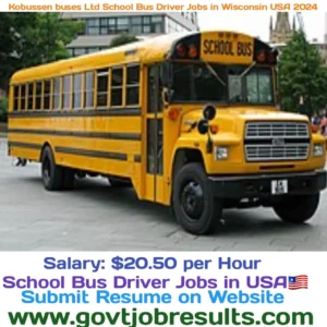 Kobussen Buses Ltd School Bus Driver Jobs in Wisconsin USA 2024