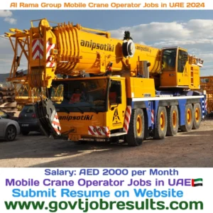 Al Rama Group Mobile Crane Operator Jobs in UAE 2024