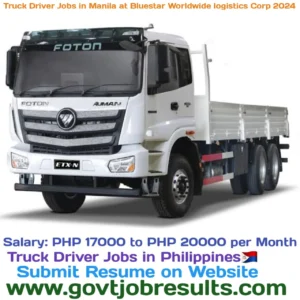 Truck Driver Jobs in Manila at Bluestar Worldwide Logistics Corp 2024